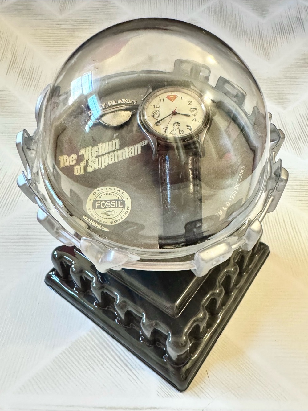 1993 Fossil Return of Superman Collector’s Wrist Watch with Original Packaging